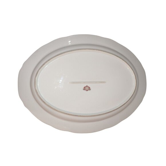 Vintage Sango China Oval Serving Platter Gold Trim Yellow Rose Design - Picture 2 of 11